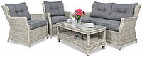 Набор садовой мебели FOCUS GARDEN Trivento 2 (диван + стол + кресла + подушки) Белый Серый