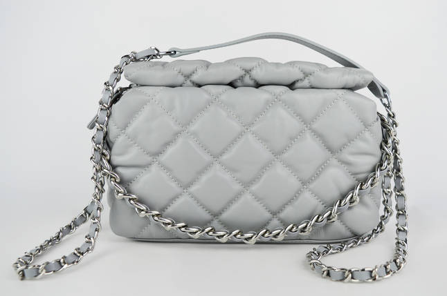 Сумка з ланцюгом Polina&Eiterou 9572 Сірий Натуральна шкіра, фото 1