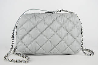 Сумка з ланцюгом Polina&Eiterou 9572 Сірий Натуральна шкіра, фото 3