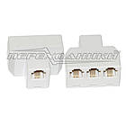 Телефонний трійник (гніздо — 3 гнізда) RJ-12 (6Р4С)