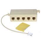 Телефонний трійник (штекер — 5 гнізд) RJ-12 (6Р4С)