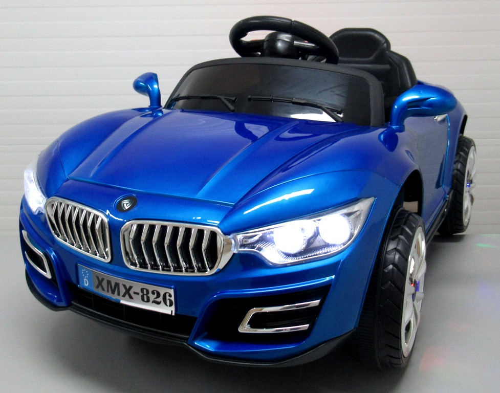Електромобіль дитячий лакований B16/Z4 з пультом управління синій (9370)