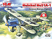 Германский истребитель-биплан Heinkel He-51 A1. 1/72 ICM 72193