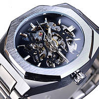 Механические часы с автоподзаводом Forsining Skeleton, мужские наручные часы форсининг скелетон гарантия 1 год