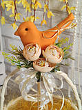 Топер з пташкою на Великодній кошик, прикраса на пасхальний кошик, пасхальний декор., фото 5