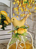 Топер з пташкою на Великодній кошик, прикраса на пасхальний кошик, пасхальний декор., фото 4