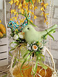 Топер з пташкою на Великодній кошик, прикраса на пасхальний кошик, пасхальний декор., фото 10