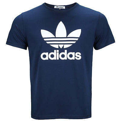 Футболка спортивна т синя ADIDAS з принтом лілія