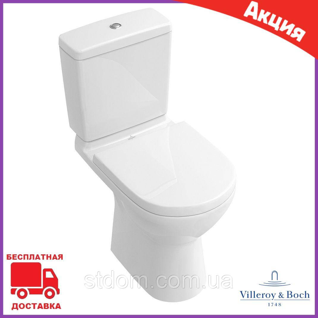 Компакт із кришкою мікроліфт Villeroy&Boch O.Novo 5661T301. Підлоговий унітаз-компакт