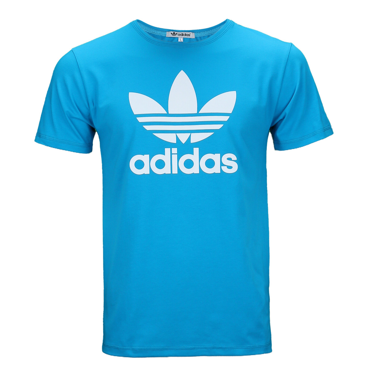Футболка спортивна чоловіча блакитна ADIDAS з принтом лілія GLB L(Р) 21-900-020 S, фото 1