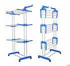 Багатоярусна сушарка для білизни до 50 кг (172х73х64 см) Garment Rack With Wheels/Складна підлогова сушарка, фото 4