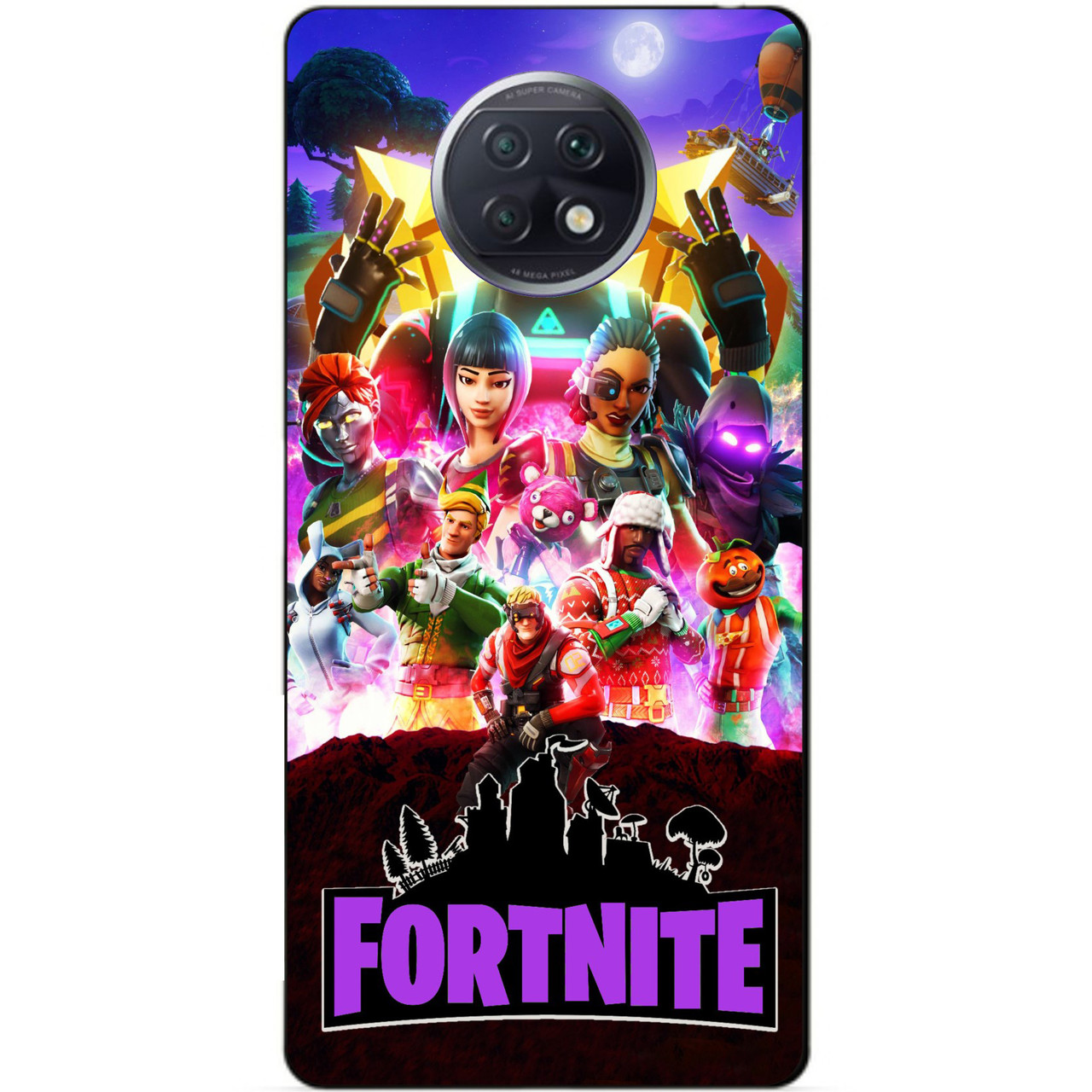 Силіконовий бампер чохол для Xiaomi Redmi Note 9t з малюнком Fortnite