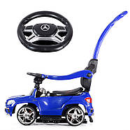 Каталка толокар Mercedes AMG SX1578-4 з батьківською ручкою + качалка гумове покриття коліс, фото 3
