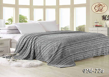 Плед з флісу В'язанка сіра (140*210)