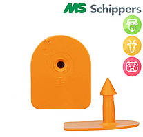 Вушна бірка в комплекті АРКА 35*28мм 50шт БезНомерна оранжевого кольору "МS TAG"