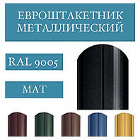ОПТ - Евроштакетник 2-х сторонний, мат, 0,45 мм (RAL 3005, 6005, 7016, 8017, 8019, 9005)