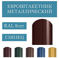Евроштакетник 2-х сторонній, 0,40 мм (RAL 6005, 8017)
