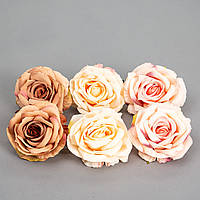 Головка искусственной розы 6х10 см (разные цвета) искусственные цветы