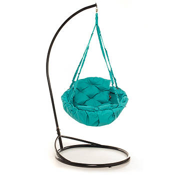 Підвісне Крісло гойдалка-гамак з підставкою Kospa Бірюзова (150 кг)