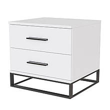 Тумба приліжкова в спальню Ascet ламінована ДСП аляска Artinhead