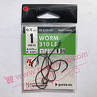 Офсетный крючок Gurza Worm 310 LE #1 ( D-0,79 мм / W-0,220 г ) 5 шт./уп. с Широким ушком