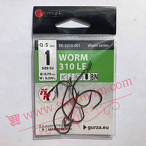 Офсетний гачок Gurza Worm 310 LE #1 (D-0,79 мм/W-0,220 г) 5 шт./пач. із Широким вушком