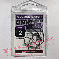 Офсетный крючок Golden Catch Okappari 4091BN #2 (7 шт./уп.) с Обычным ушком