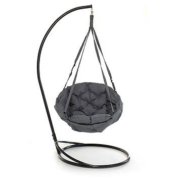 Підвісне Крісло гойдалки-гамак із підставкою Kospa Графіт (250 кг)прямокутна подушка