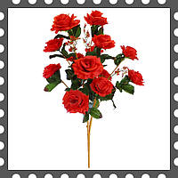 Искусственные цветы Букет открытой Розы VIP, 13 голов, 770 мм цвета микс