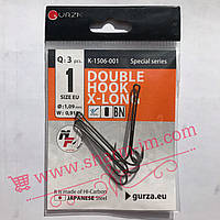 Двойной крючок Gurza Double Hook X-Long #1 ( D-1,09 мм / Вес - 0,91 г ) 3 шт./уп.