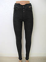Модние женские джинсы стрейч S-3XL р. с завышенной талией черный синий цвет Золото