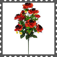 Искусственные цветы Букет Розы, 9 голов, 820 мм цвета микс