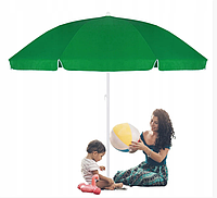 Зонт пляжный 2.5 метра 10 спиц с anti-UF напылением и клапаном антиураган ЗЕЛЕНЫЙ