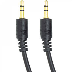 Аудіо кабель PowerPlant 3.5 мм M-M 1.5м, Black