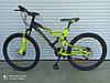✅ Двопідвісний Сталевий Велосипед Azimut Scorpion 29 Дюйм Рама 19 Чорно-Жовтий, фото 2
