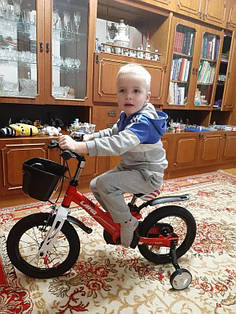 Велосипед Hunter, Д.14, с корзинкой, магниевая рама, красный 1