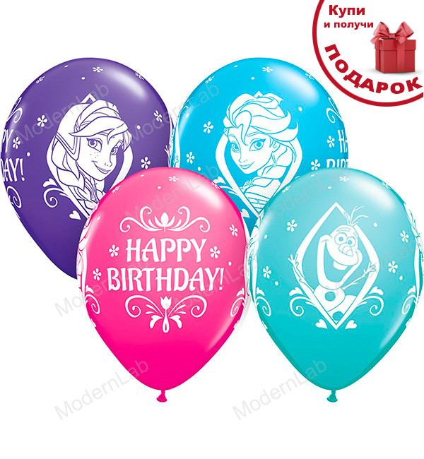 Повітряні кульки "Холодне серце" 5 шт., d - 28 см