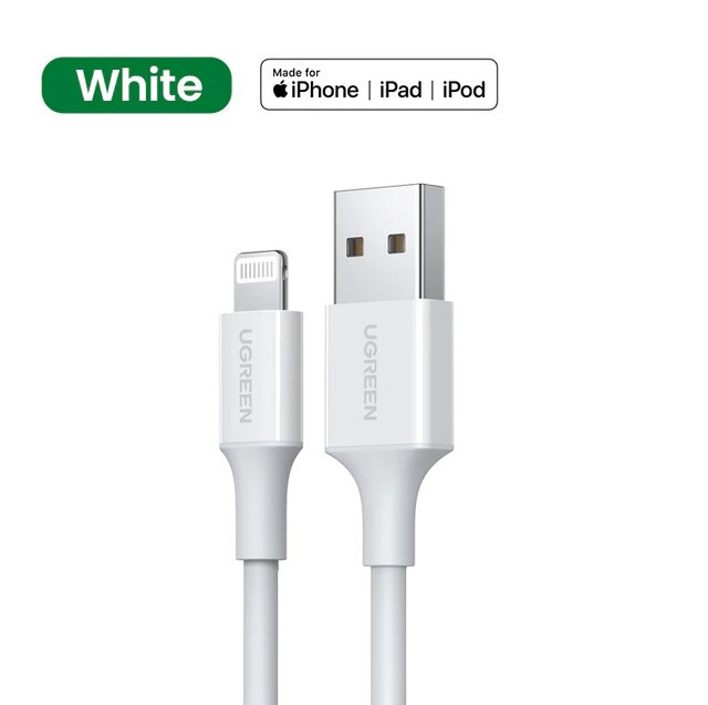 Кабель зарядний Ugreen MFi сертифікований lightning 1.5 М White (US155)
