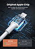 Кабель зарядний Ugreen MFi сертифікований lightning 1.5 М White (US155), фото 10