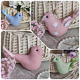 Пташки великодні льон, h 9,5 см х 11 см, , великодній декор, фото 6