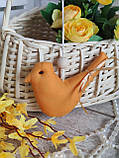 Пташки великодні льон, h 9,5 см х 11 см, великодній декор, фото 8