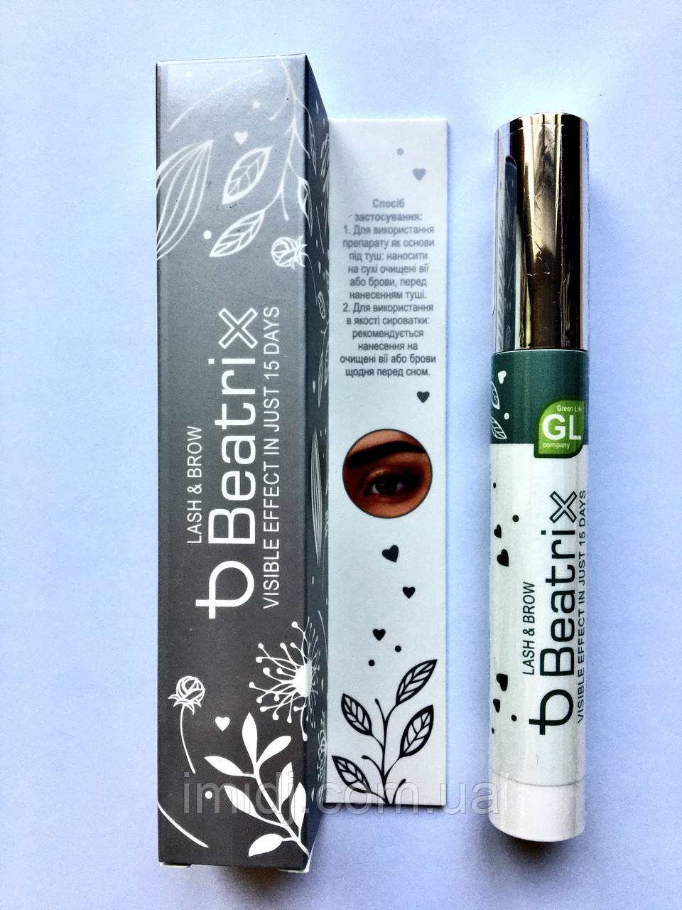 Сироватка Beatrix GL для росту вій і брів Green Life, фото 1