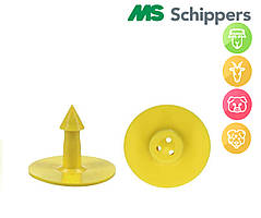 Вушна бірка Кругла в комплекті Ø 28мм "МS TAG" БезНомерна 50шт жовтого кольору