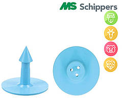 Вушна бірка Кругла в комплекті Ø 28мм "МS TAG" БезНомерна блакитного кольору