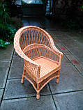 Крісло з лози "Обічне"буковий каркас без матраца, фото 2