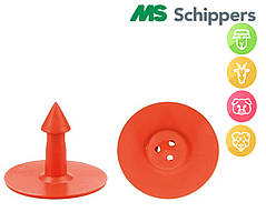 Вушна бірка Кругла в комплекті Ø 28мм "МS TAG" БезНомерна червоного кольору