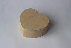 Шкатулка в формі серця дерев'яна, заготовка для творчості