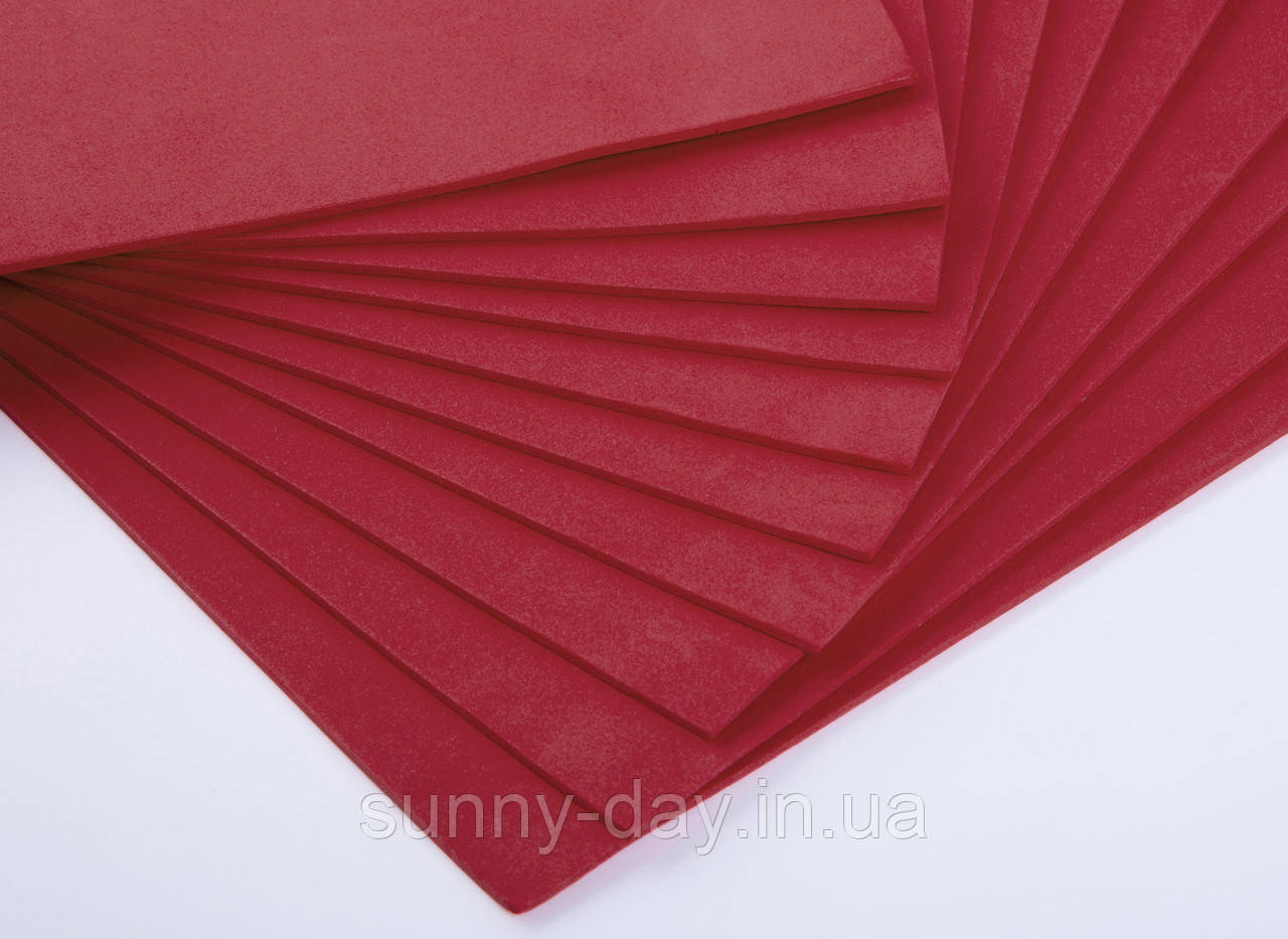 Фоаміран лист 2мм (20х30см), колір - червоний, фото 1