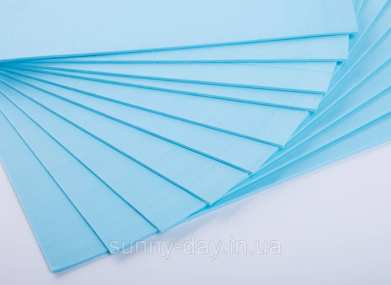 Фоаміран лист (24х24см), колір  - блакитний