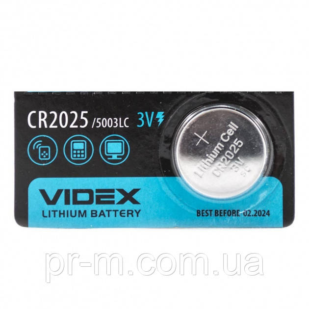 Батарейка VIDEX 2025 5шт на блістері (ціна за 1 батарейку)